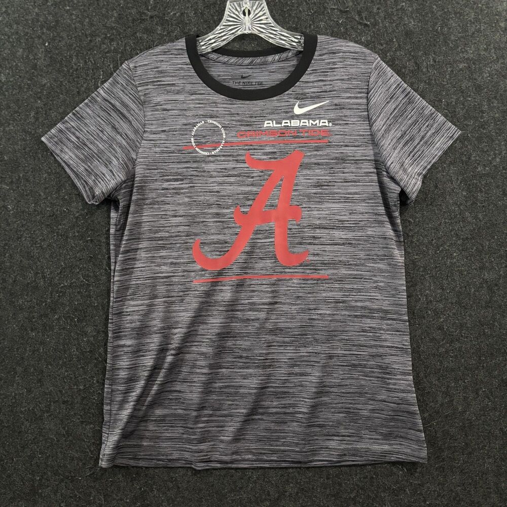 Alabama Crimson Tide Shirt Women's Medium Heather Gray Bama Nike Dri Fit Tee